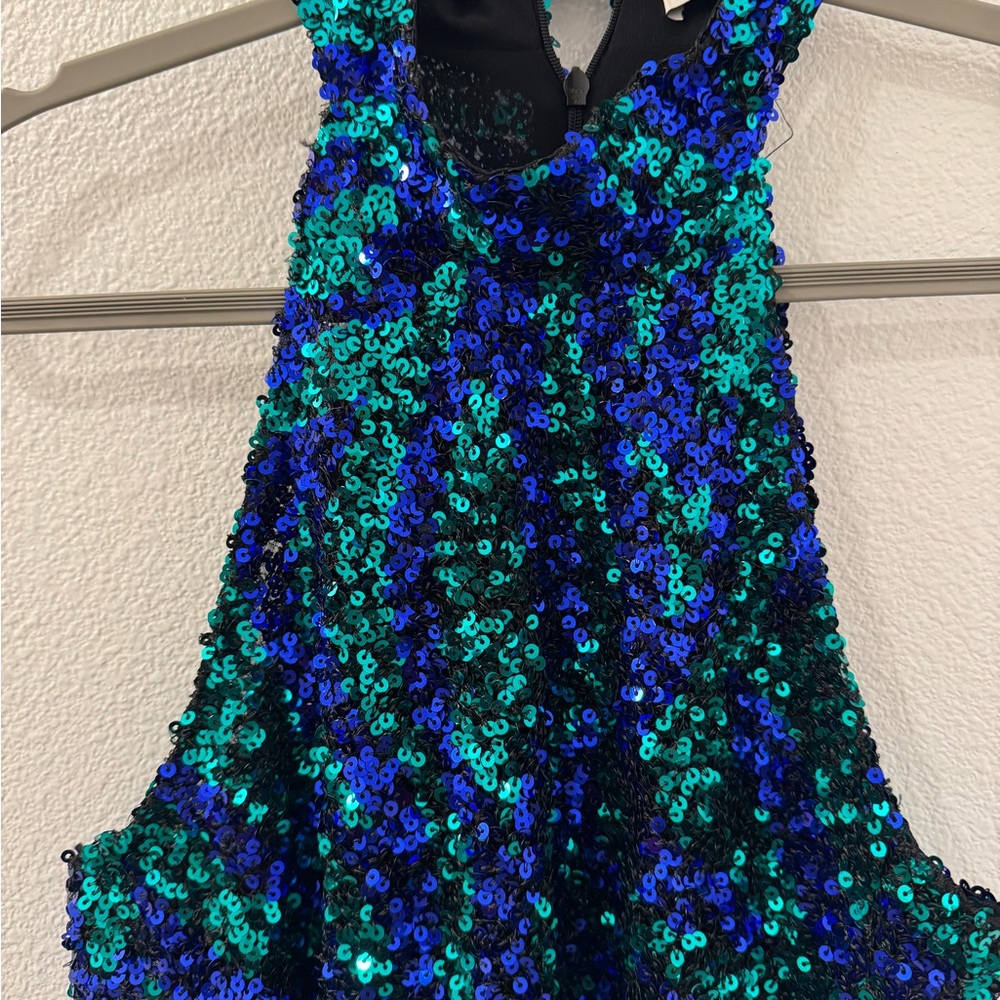 Zara Sequin Dress - Blue and Green